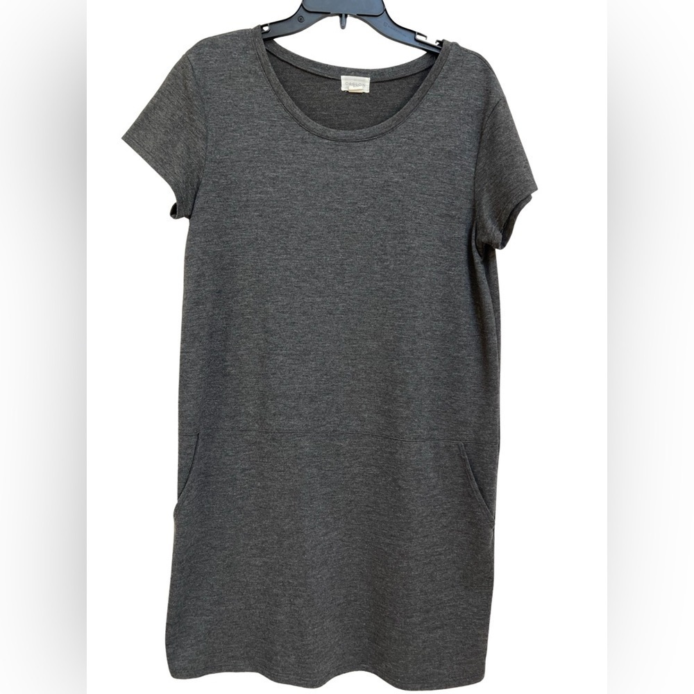 Caslon Short Sleeve Gray casual dress with pockets - size M